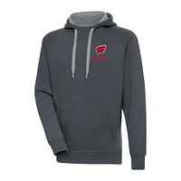 Men's Antigua Charcoal Wisconsin Badgers Big & Tall Victory Pullover Hoodie