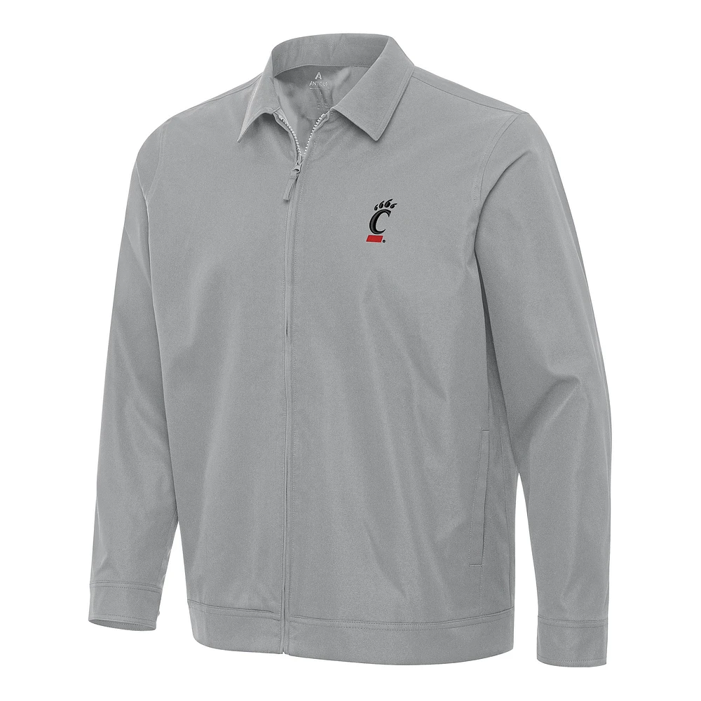 Men's Antigua Gray Cincinnati Bearcats Pivot Full-Zip Jacket