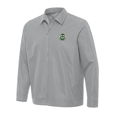 Men's Antigua  Gray Colorado State Rams Pivot Full-Zip Jacket
