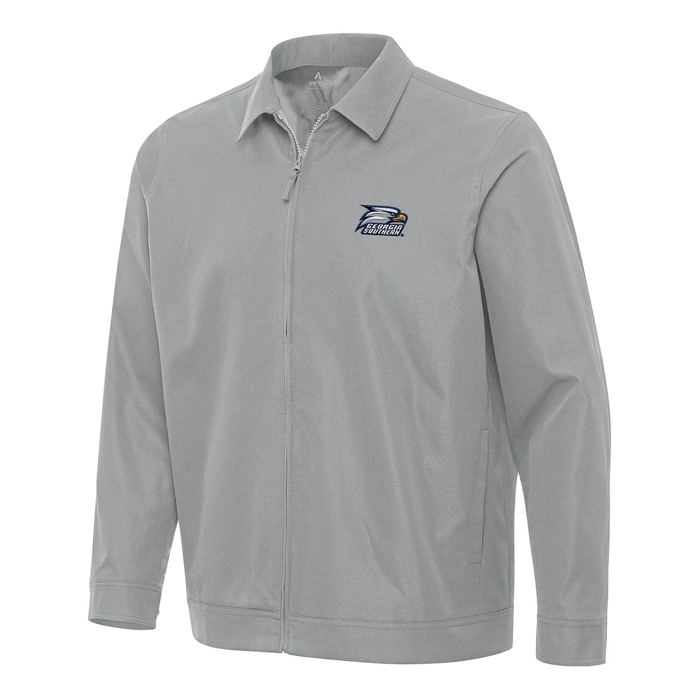 Men's Antigua Gray Georgia Southern Eagles Pivot Full-Zip Jacket