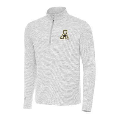 Men's Antigua Gray Appalachian State Mountaineers Cause Quarter-Zip Top