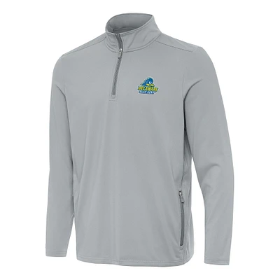 Men's Antigua  Gray Delaware Fightin' Blue Hens Perilous Quarter-Zip Sweatshirt