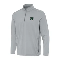 Men's Antigua  Gray Hawaii Rainbow Warriors Perilous Quarter-Zip Sweatshirt