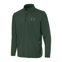 Men's Antigua  Hunter Green Hawaii Rainbow Warriors Perilous Quarter-Zip Sweatshirt