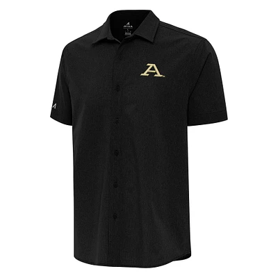 Men's Antigua Akron Zips Activate Woven Short Sleeve Button-Up Shirt