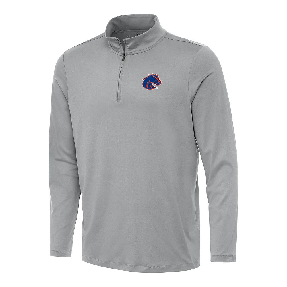 Men's Antigua Gray Boise State Broncos Reprocess Quarter-Zip Top