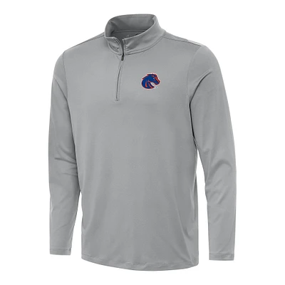 Men's Antigua Gray Boise State Broncos Reprocess Quarter-Zip Top