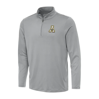 Men's Antigua Gray Appalachian State Mountaineers Reprocess Quarter-Zip Top