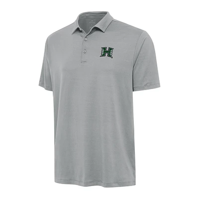 Men's Antigua Gray Hawaii Rainbow Warriors Reprocess Polo