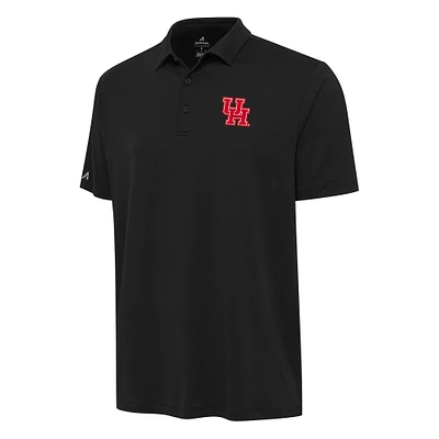 Men's Antigua Black Houston Cougars Reprocess Polo