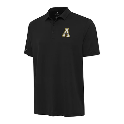 Men's Antigua Black Appalachian State Mountaineers Reprocess Polo