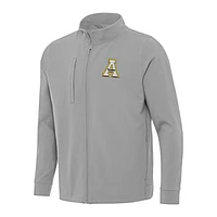 Men's Antigua Gray Appalachian State Mountaineers Regard Full-Zip Jacket