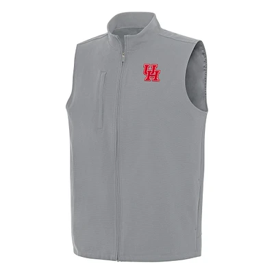 Men's Antigua Gray Houston Cougars Regard Full-Zip Vest