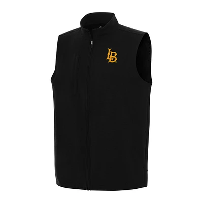 Men's Antigua Black Cal State Long Beach The Regard Full-Zip Vest
