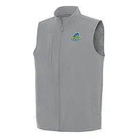 Men's Antigua Gray Delaware Fightin' Blue Hens Regard Full-Zip Vest