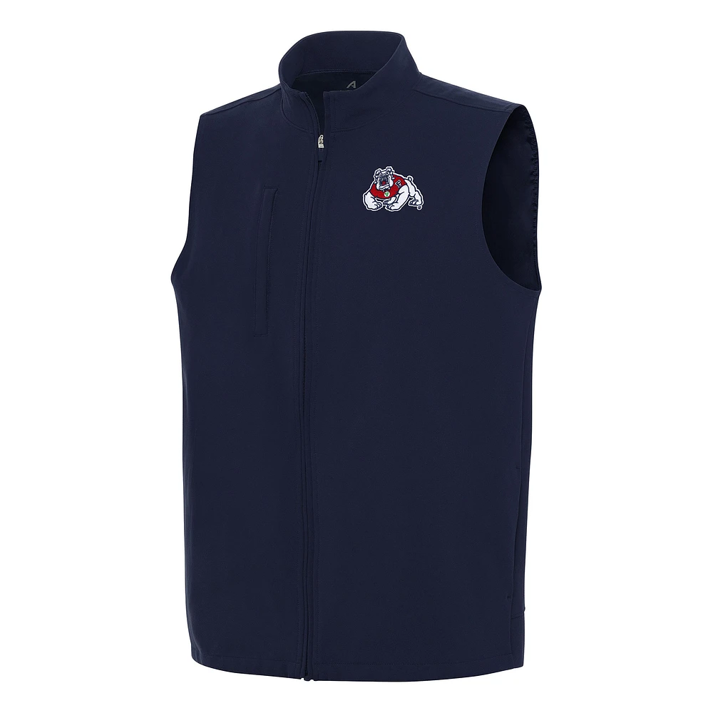 Men's Antigua Navy Fresno State Bulldogs Regard Full-Zip Vest