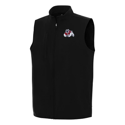 Men's Antigua Black Fresno State Bulldogs Regard Full-Zip Vest