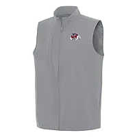 Men's Antigua Gray Fresno State Bulldogs Regard Full-Zip Vest