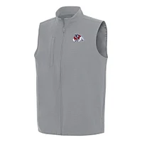 Men's Antigua Gray Fresno State Bulldogs Regard Full-Zip Vest