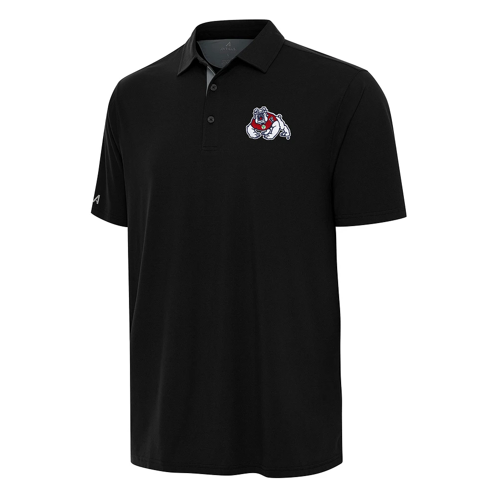 Men's Antigua Black/Gray Fresno State Bulldogs Era Polo