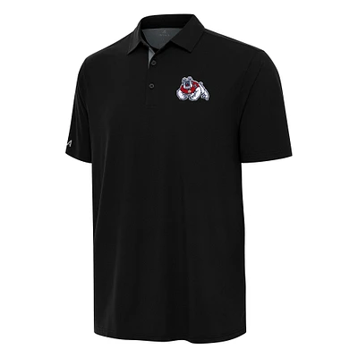 Men's Antigua Black/Gray Fresno State Bulldogs Era Polo