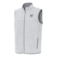 Men's Antigua Heather Gray Butler Bulldogs Fortune Full-Zip Vest