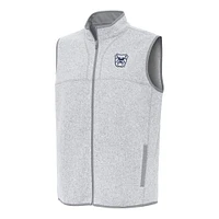 Men's Antigua Heather Gray Butler Bulldogs Fortune Full-Zip Vest
