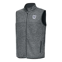 Men's Antigua Heather Charcoal Butler Bulldogs Fortune Full-Zip Vest
