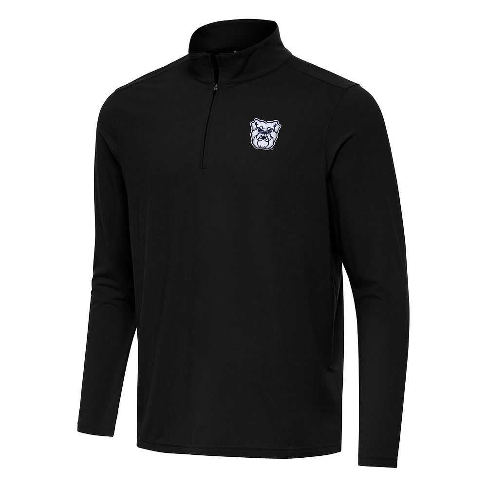 Men's Antigua Black Butler Bulldogs Intent Quarter-Zip Top