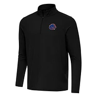 Men's Antigua Black Boise State Broncos Intent Quarter-Zip Top