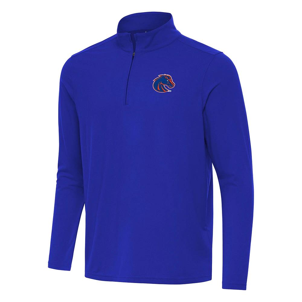 Men's Antigua Royal Boise State Broncos Intent Quarter-Zip Top