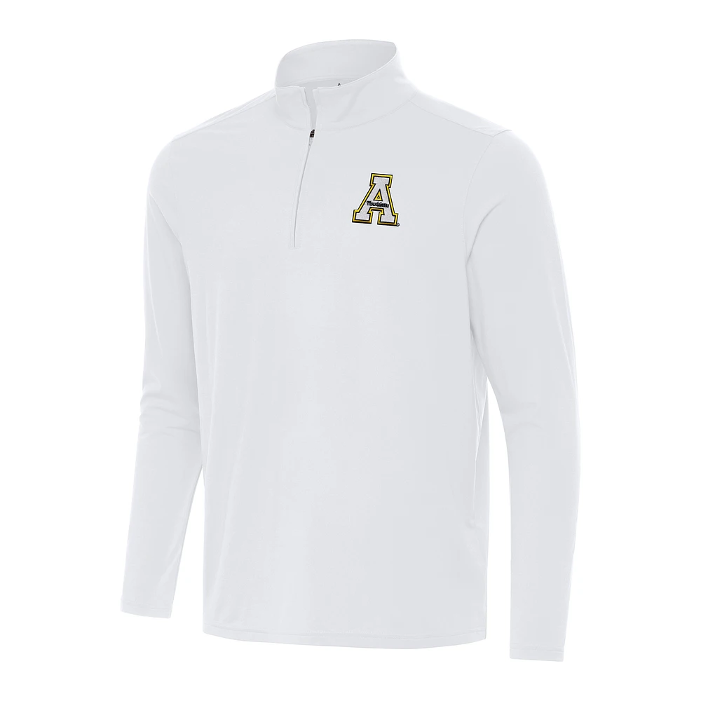 Men's Antigua White Appalachian State Mountaineers Intent Quarter-Zip Top
