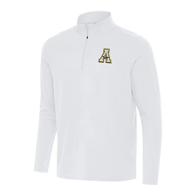 Men's Antigua White Appalachian State Mountaineers Intent Quarter-Zip Top