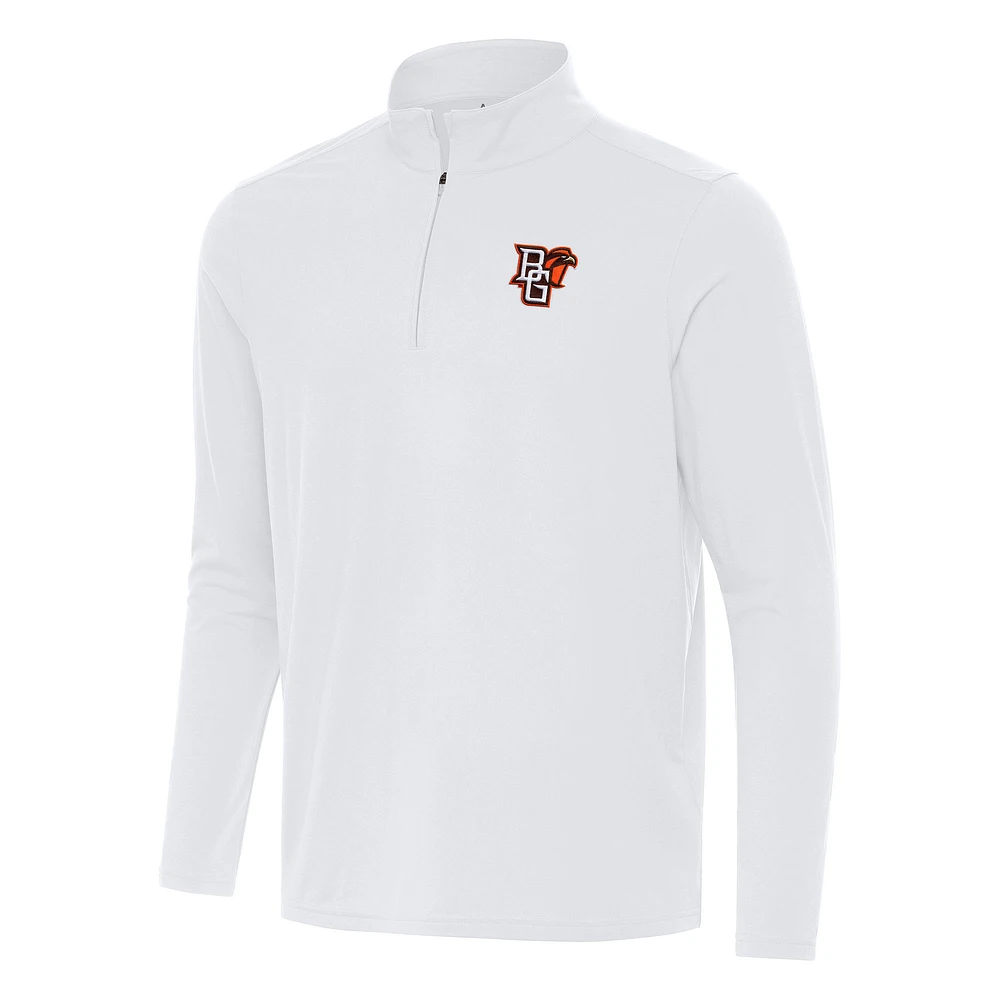 Men's Antigua White Bowling Green St. Falcons Intent Quarter-Zip Top