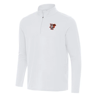 Men's Antigua White Bowling Green St. Falcons Intent Quarter-Zip Top