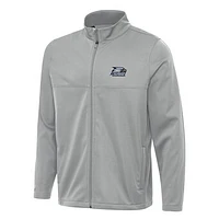 Men's Antigua Gray Georgia Southern Eagles Links 2 Full-Zip Golf Jacket