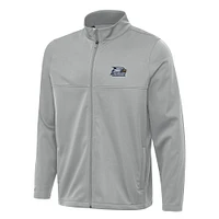 Men's Antigua Gray Georgia Southern Eagles Links 2 Full-Zip Golf Jacket