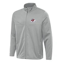 Men's Antigua Gray Fresno State Bulldogs Links 2 Full-Zip Golf Jacket
