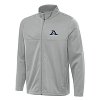 Men's Antigua Gray Akron Zips Links 2 Full-Zip Golf Jacket