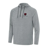 Men's Antigua Heather Gray Arkansas State Red Wolves Spikes Raglan Quarter-Zip Hoodie