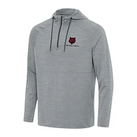 Men's Antigua Heather Gray Arkansas State Red Wolves Spikes Raglan Quarter-Zip Hoodie