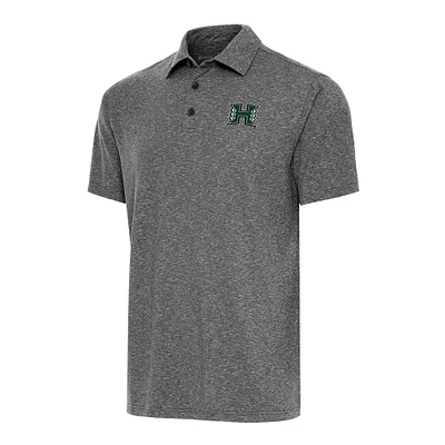 Men's Antigua Heather Black Hawaii Rainbow Warriors Big & Tall Par 3 Polo