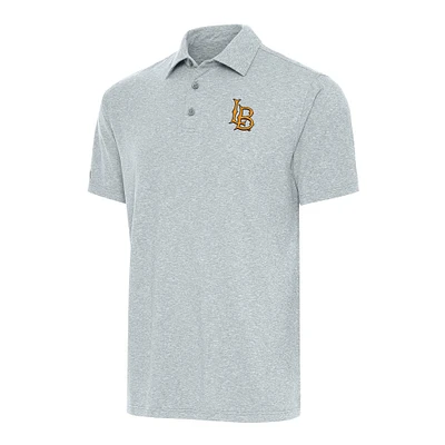 Men's Antigua  Heather Gray Cal State Long Beach The Big & Tall Par 3 Polo