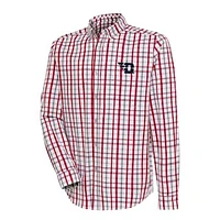 Men's Antigua /Gray Dayton Flyers Tending 2 Tri-Blend Long Sleeve Full-Button Shirt