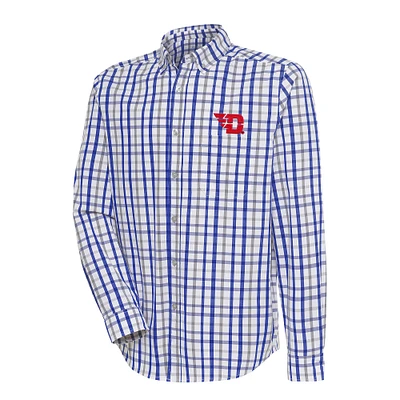 Men's Antigua  Blue/Gray Dayton Flyers Tending 2 Button-Down Long Sleeve Shirt