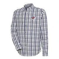 Men's Antigua  Navy/Gray Fresno State Bulldogs Tending 2 Button-Down Long Sleeve Shirt