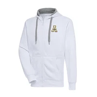 Men's Antigua White Appalachian State Mountaineers Big & Tall Victory Full-Zip Hoodie Jacket