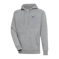 Men's Antigua Heather Gray Butler Bulldogs Big & Tall Victory Raglan Pullover Hoodie