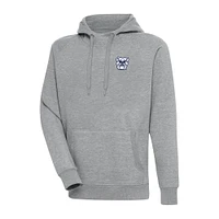 Men's Antigua Heather Gray Butler Bulldogs Big & Tall Victory Raglan Pullover Hoodie