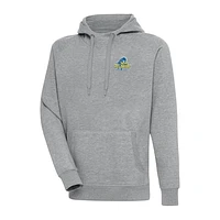 Men's Antigua Heather Gray Delaware Fightin' Blue Hens Big & Tall Victory Raglan Pullover Hoodie
